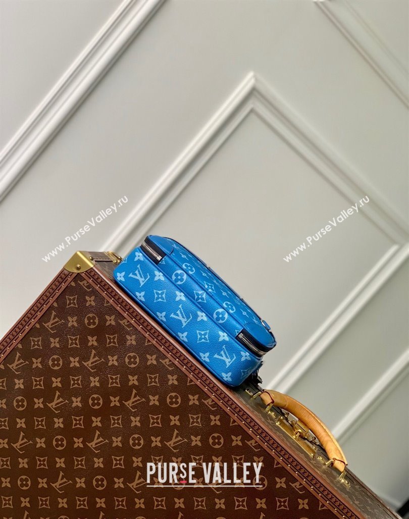 Louis Vuitton Alpha Messenger bag in Leather and Monogram Canvas M31016 Agave Blue 2024 (KI-240520101)