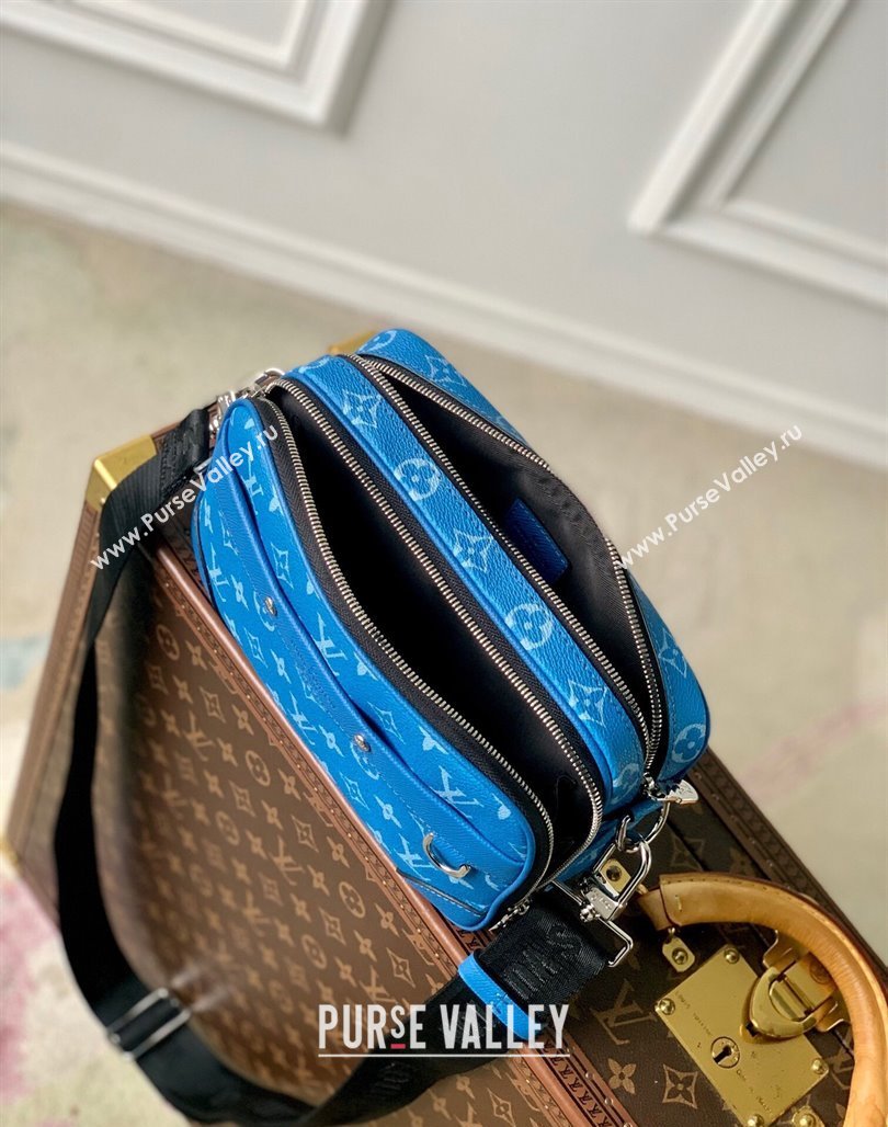 Louis Vuitton Alpha Messenger bag in Leather and Monogram Canvas M31016 Agave Blue 2024 (KI-240520101)