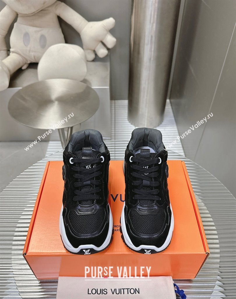 Louis Vuitton Run 55 Sneakers Black 2024 0608 (MD-240608001)