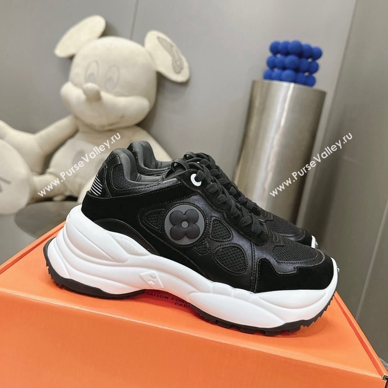 Louis Vuitton Run 55 Sneakers Black 2024 0608 (MD-240608001)