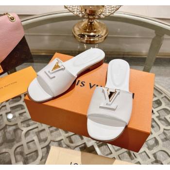 Louis Vuitton LV Capri Flat Slide Sandals in Calf Leather White 2024 0606 (MD-240606119)