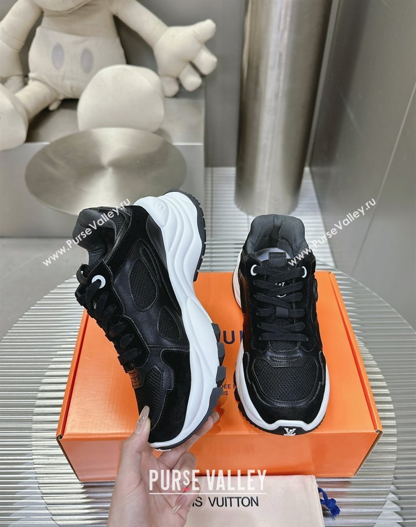 Louis Vuitton Run 55 Sneakers Black 2024 0608 (MD-240608001)