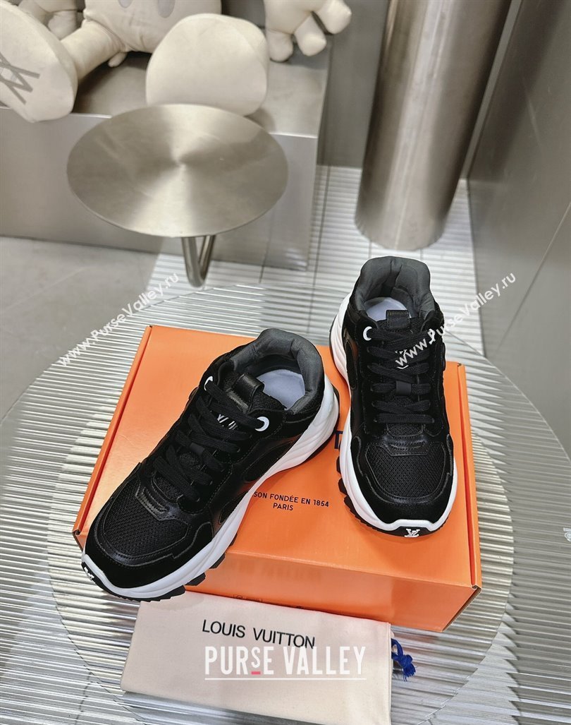 Louis Vuitton Run 55 Sneakers Black 2024 0608 (MD-240608001)