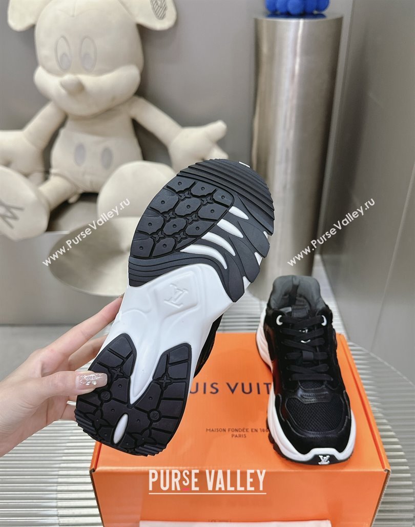 Louis Vuitton Run 55 Sneakers Black 2024 0608 (MD-240608001)