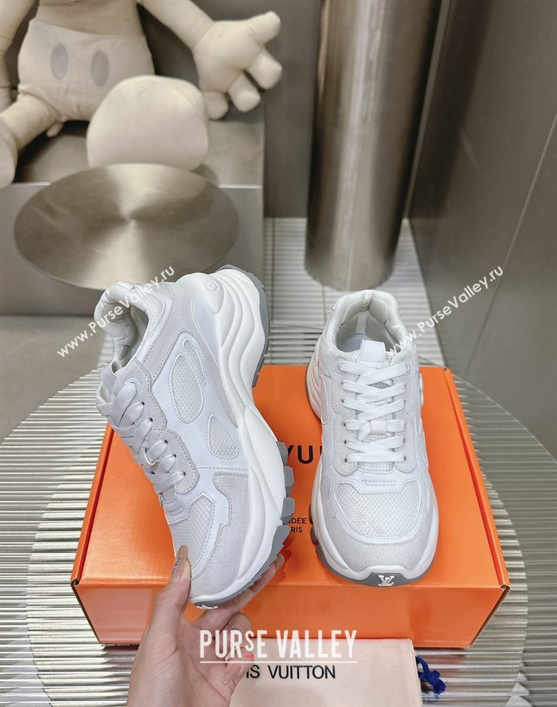 Louis Vuitton Run 55 Sneakers White/Grey 2024 0608 (MD-240608003)