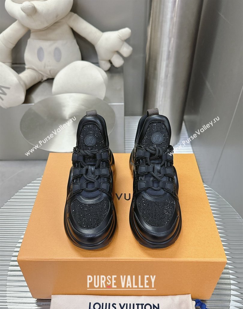 Louis Vuitton Archlight Sneakers in Leather and Strass Black 2024 0608 (MD-240608005)