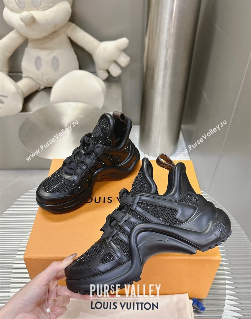 Louis Vuitton Archlight Sneakers in Leather and Strass Black 2024 0608 (MD-240608005)