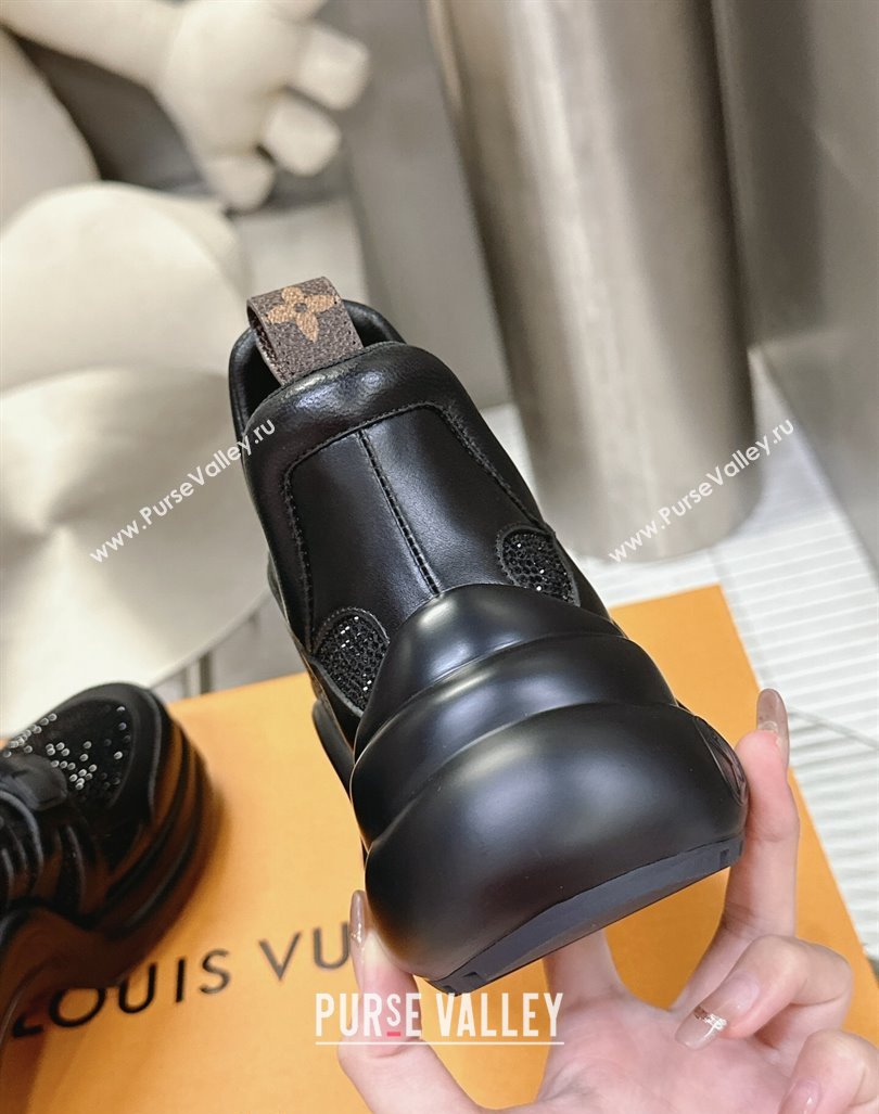 Louis Vuitton Archlight Sneakers in Leather and Strass Black 2024 0608 (MD-240608005)