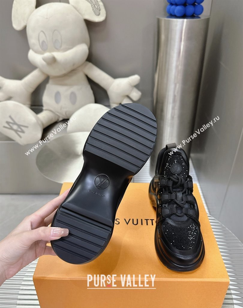 Louis Vuitton Archlight Sneakers in Leather and Strass Black 2024 0608 (MD-240608005)