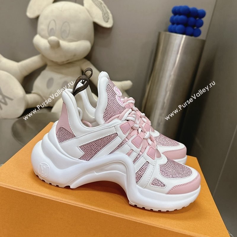 Louis Vuitton Archlight Sneakers in Leather and Strass Pink 2024 0608 (MD-240608006)