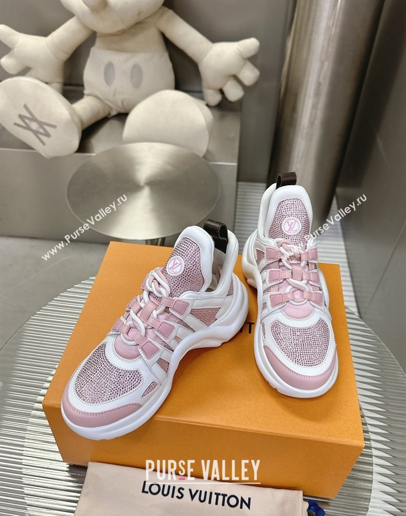 Louis Vuitton Archlight Sneakers in Leather and Strass Pink 2024 0608 (MD-240608006)