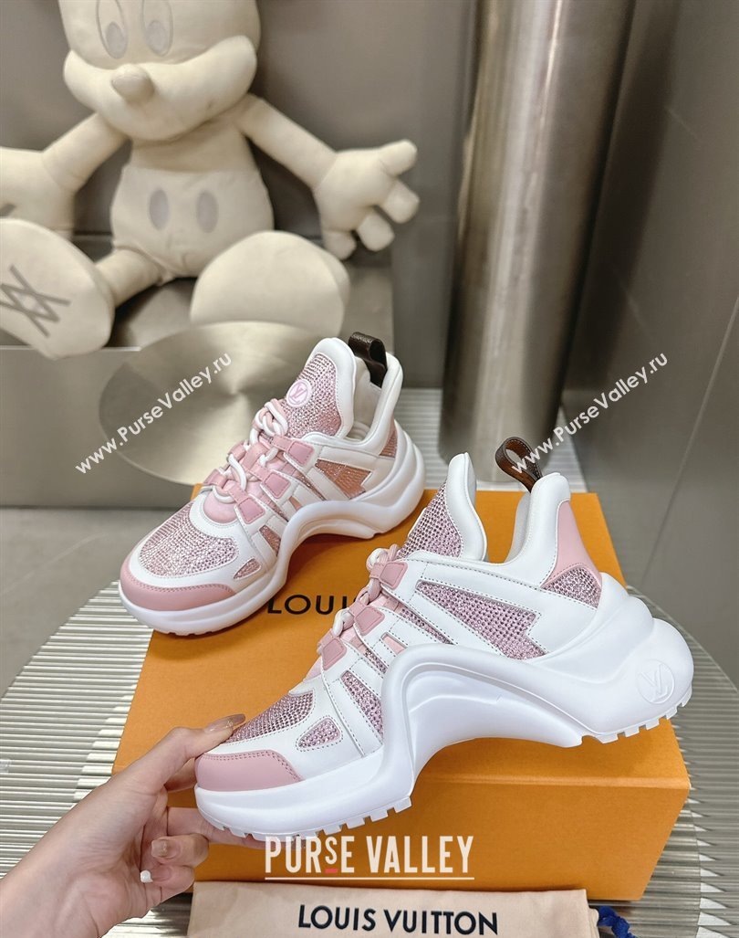 Louis Vuitton Archlight Sneakers in Leather and Strass Pink 2024 0608 (MD-240608006)