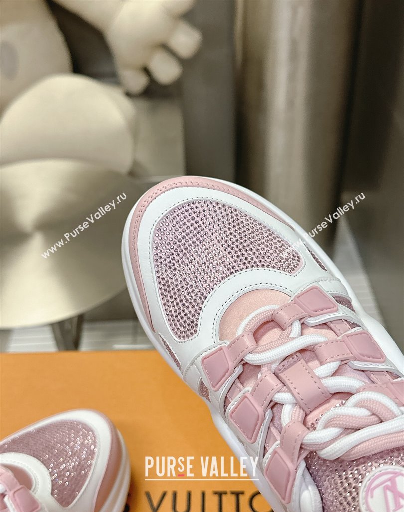 Louis Vuitton Archlight Sneakers in Leather and Strass Pink 2024 0608 (MD-240608006)