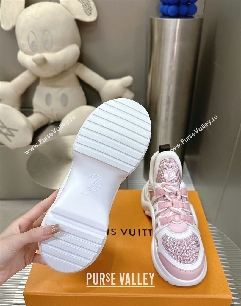 Louis Vuitton Archlight Sneakers in Leather and Strass Pink 2024 0608 (MD-240608006)