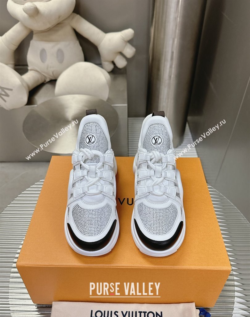 Louis Vuitton Archlight Sneakers in Leather and Strass White 2024 0608 (MD-240608007)