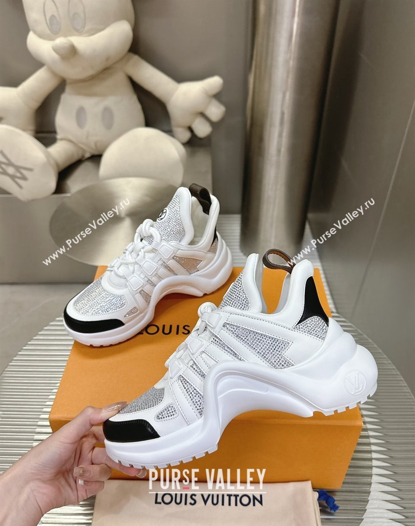 Louis Vuitton Archlight Sneakers in Leather and Strass White 2024 0608 (MD-240608007)