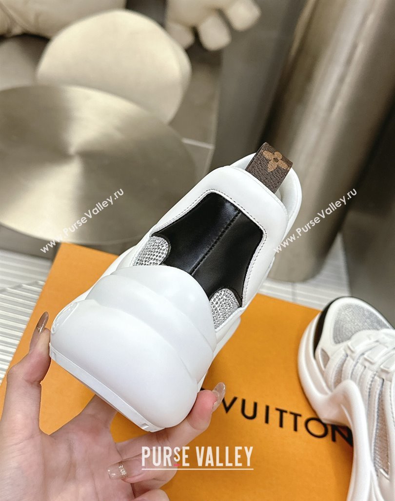 Louis Vuitton Archlight Sneakers in Leather and Strass White 2024 0608 (MD-240608007)