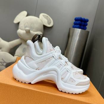 Louis Vuitton Archlight Sneakers in Leather and Patent Monogram Canvas Beige/White 2024 0608 (MD-240608008)