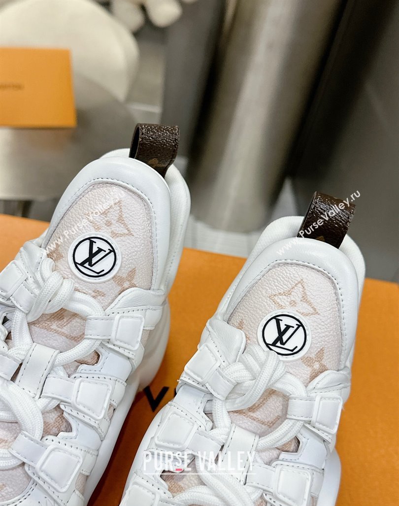 Louis Vuitton Archlight Sneakers in Leather and Patent Monogram Canvas Beige/White 2024 0608 (MD-240608008)