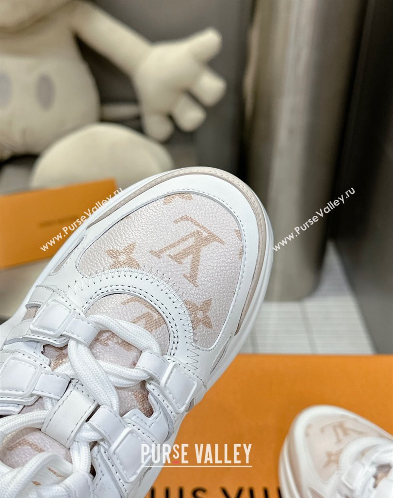 Louis Vuitton Archlight Sneakers in Leather and Patent Monogram Canvas Beige/White 2024 0608 (MD-240608008)