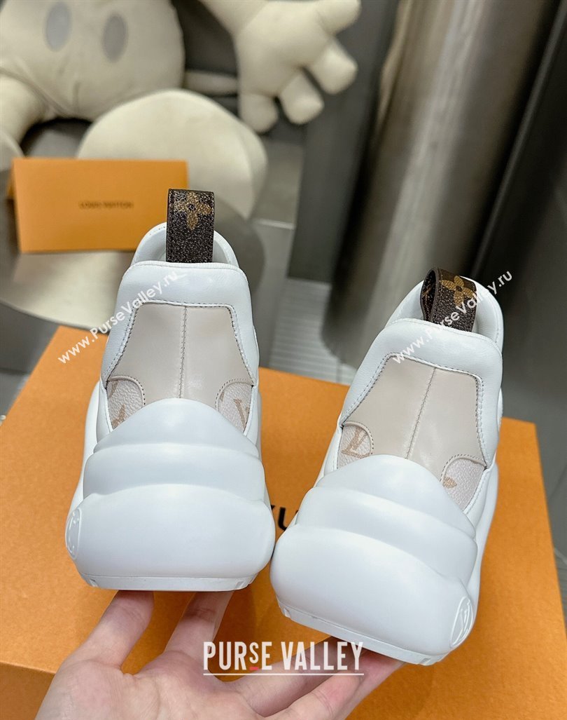 Louis Vuitton Archlight Sneakers in Leather and Patent Monogram Canvas Beige/White 2024 0608 (MD-240608008)