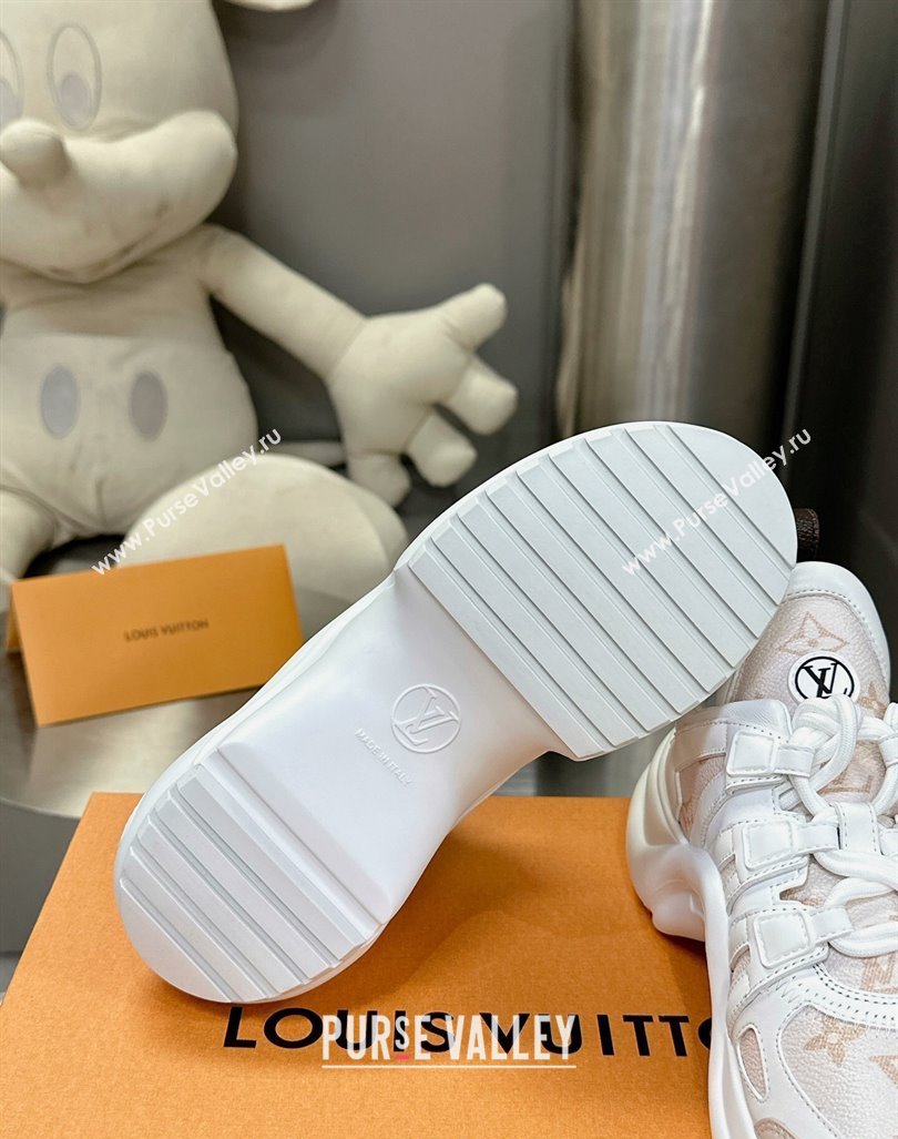 Louis Vuitton Archlight Sneakers in Leather and Patent Monogram Canvas Beige/White 2024 0608 (MD-240608008)