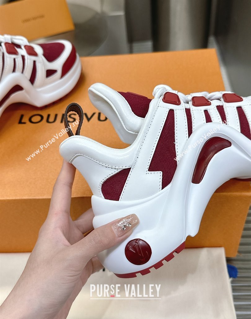 Louis Vuitton Archlight Sneakers in Leather and Monogram Canvas Burgundy 2024 0608 (MD-240608009)