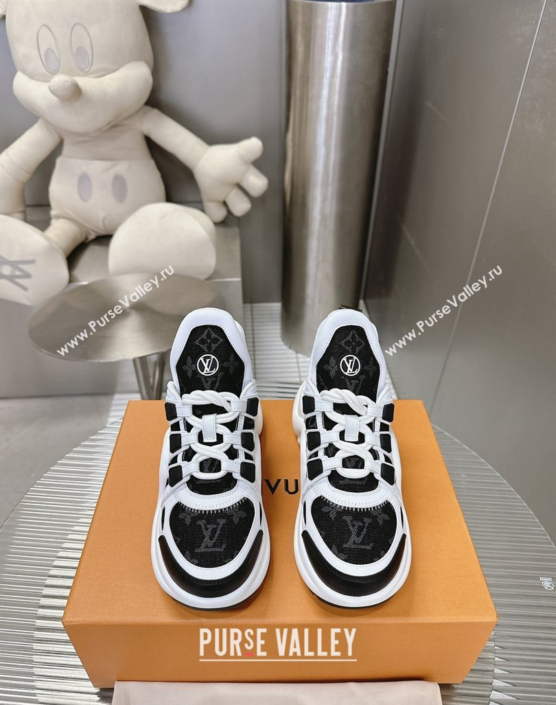 Louis Vuitton Archlight Sneakers in Leather and Monogram Denim Black 2024 0608 (MD-240608012)