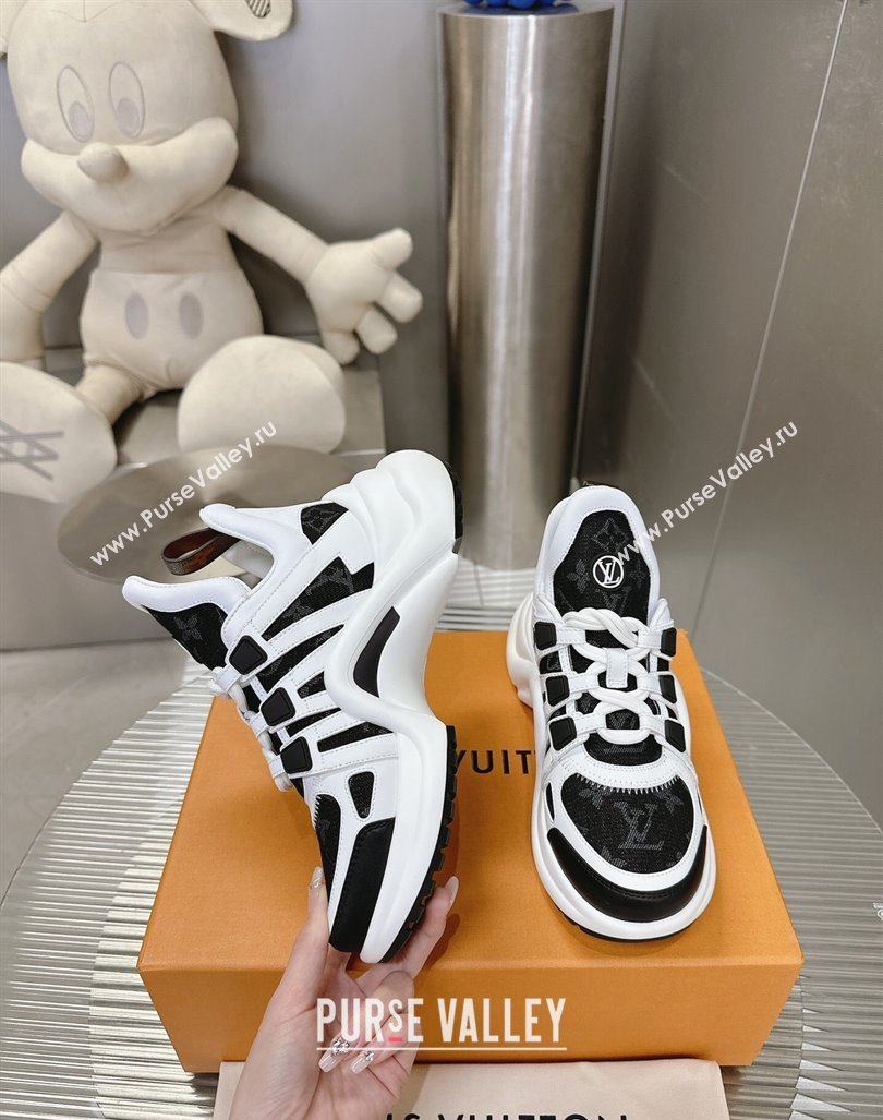 Louis Vuitton Archlight Sneakers in Leather and Monogram Denim Black 2024 0608 (MD-240608012)