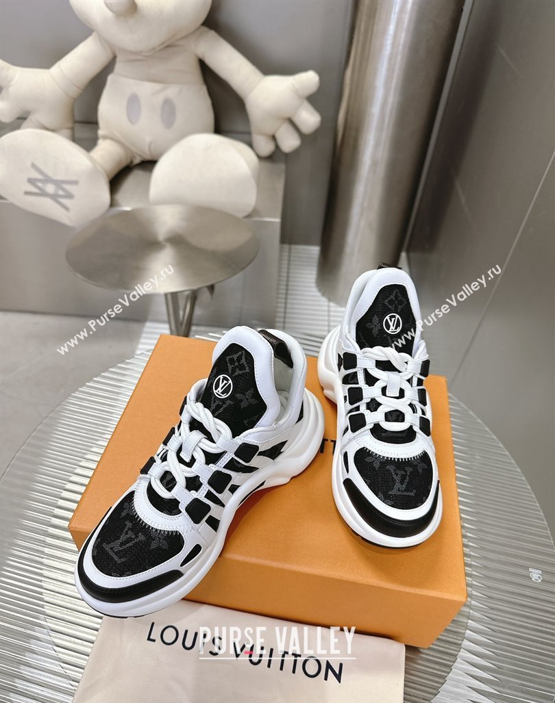 Louis Vuitton Archlight Sneakers in Leather and Monogram Denim Black 2024 0608 (MD-240608012)