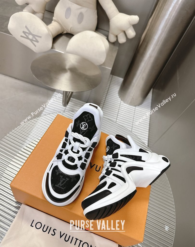 Louis Vuitton Archlight Sneakers in Leather and Monogram Denim Black 2024 0608 (MD-240608012)