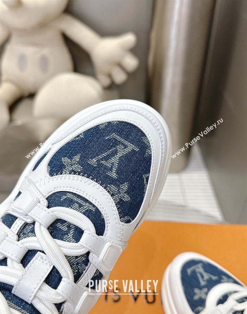 Louis Vuitton Archlight Sneakers in Leather and Monogram Denim Dark Blue 2024 0608 (MD-240608013)