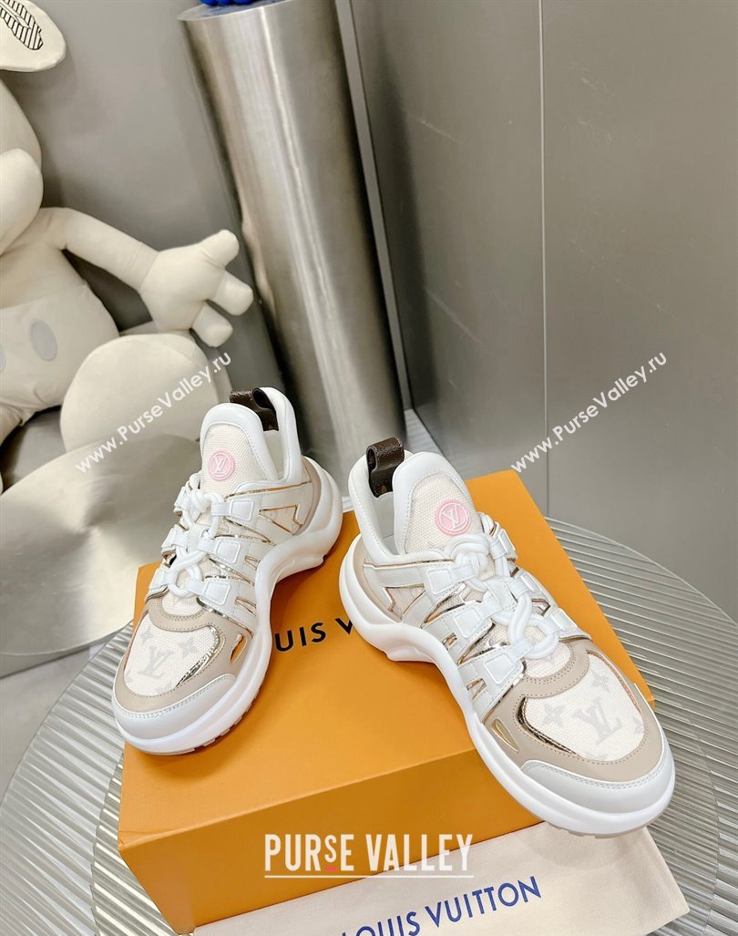 Louis Vuitton Archlight Sneakers in Leather and Canvas Beige 2024 060802 (MD-240608015)