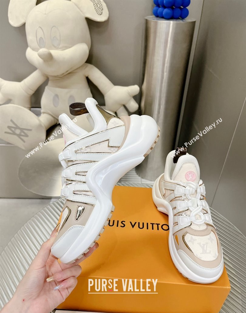 Louis Vuitton Archlight Sneakers in Leather and Canvas Beige 2024 060802 (MD-240608015)