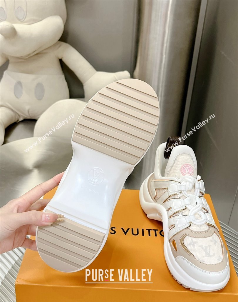 Louis Vuitton Archlight Sneakers in Leather and Canvas Beige 2024 060802 (MD-240608015)