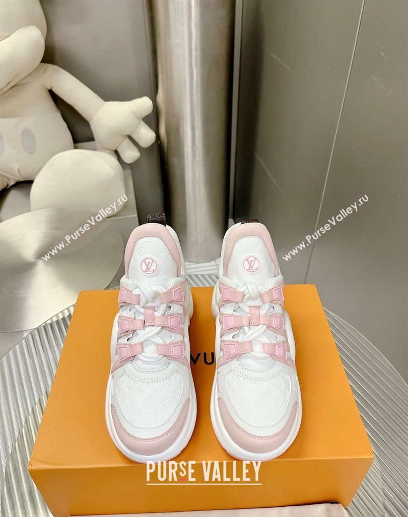 Louis Vuitton Archlight Sneakers in Monogram Calf Leather White/Light Pink 2024 0608 (MD-240608016)