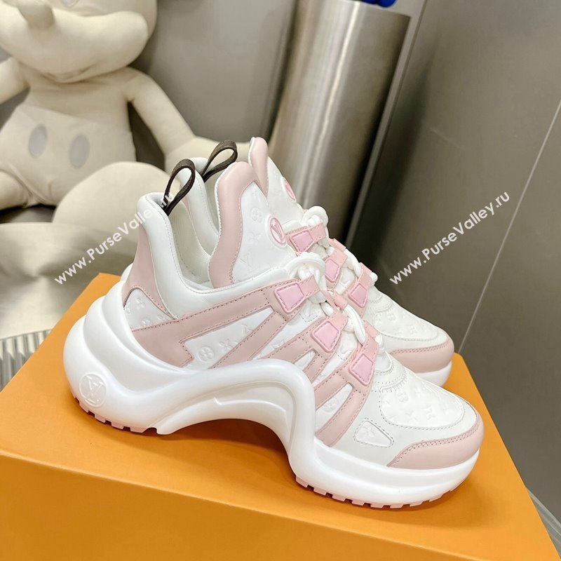 Louis Vuitton Archlight Sneakers in Monogram Calf Leather White/Light Pink 2024 0608 (MD-240608016)