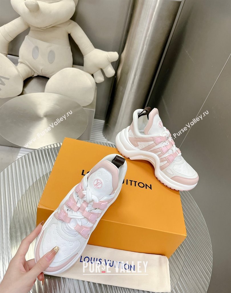 Louis Vuitton Archlight Sneakers in Monogram Calf Leather White/Light Pink 2024 0608 (MD-240608016)