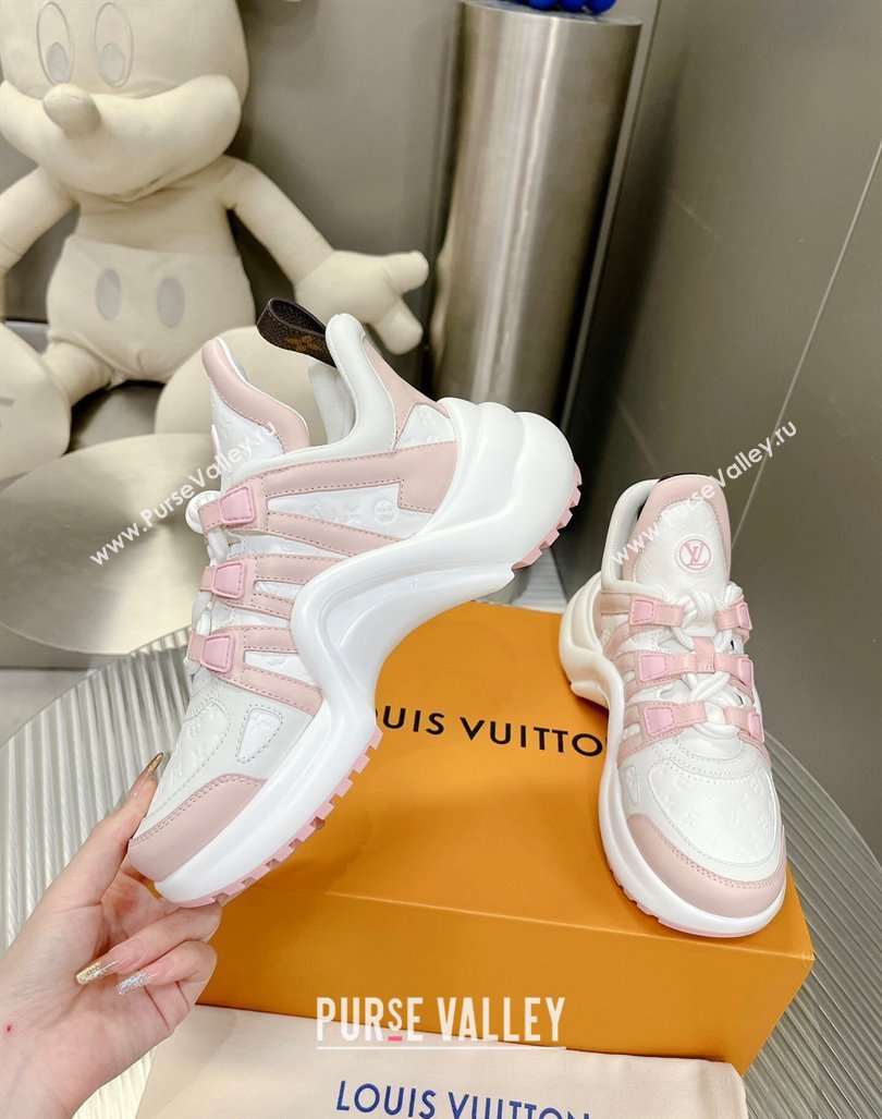 Louis Vuitton Archlight Sneakers in Monogram Calf Leather White/Light Pink 2024 0608 (MD-240608016)