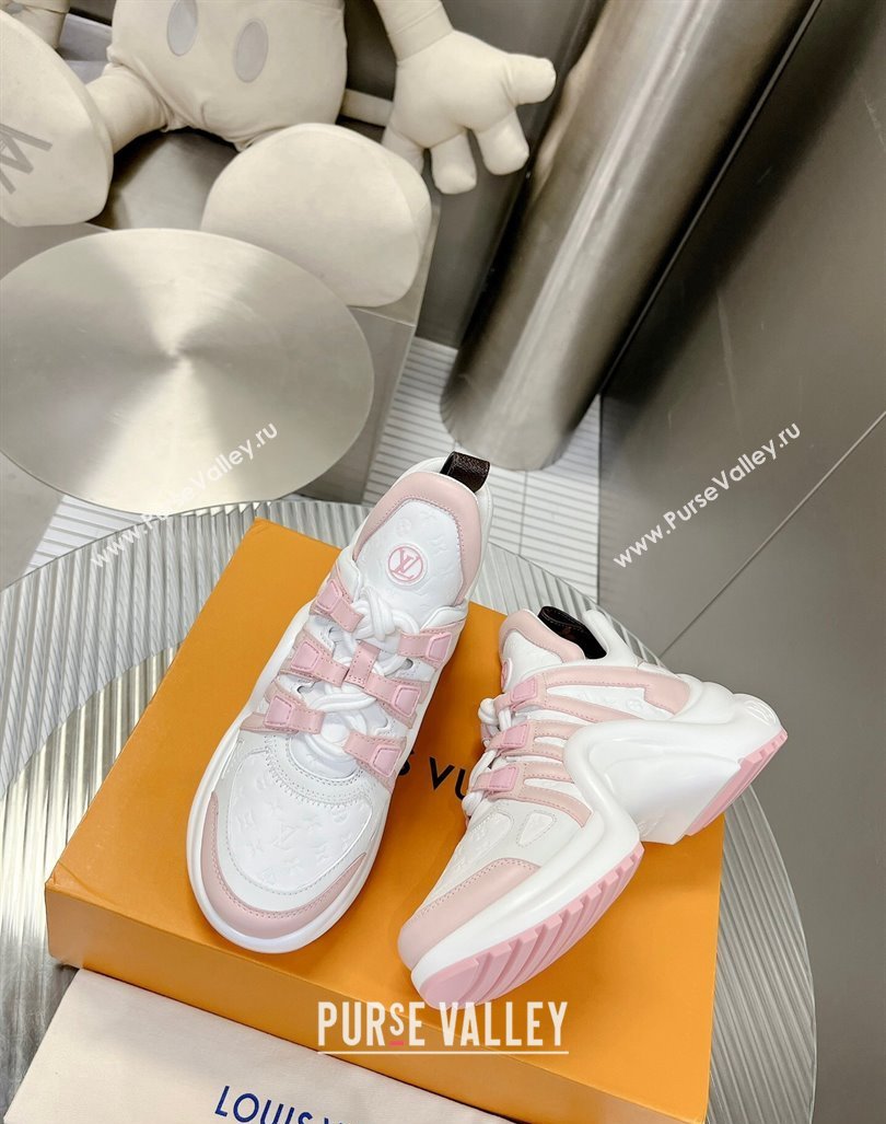 Louis Vuitton Archlight Sneakers in Monogram Calf Leather White/Light Pink 2024 0608 (MD-240608016)