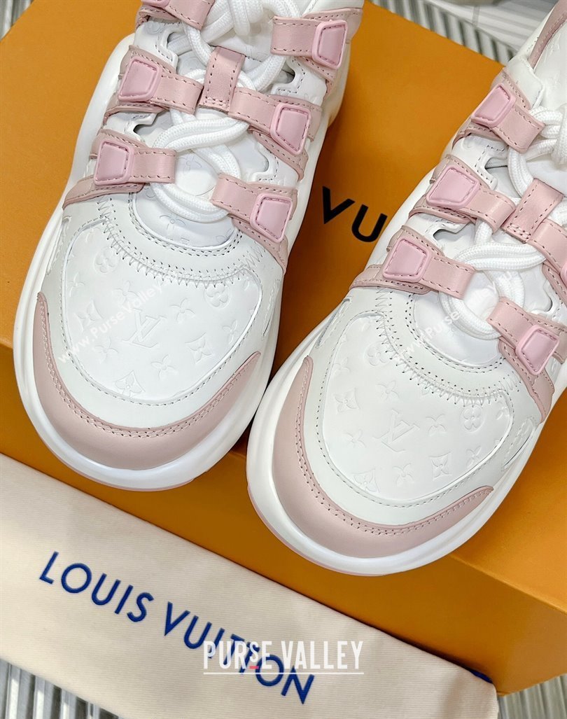 Louis Vuitton Archlight Sneakers in Monogram Calf Leather White/Light Pink 2024 0608 (MD-240608016)