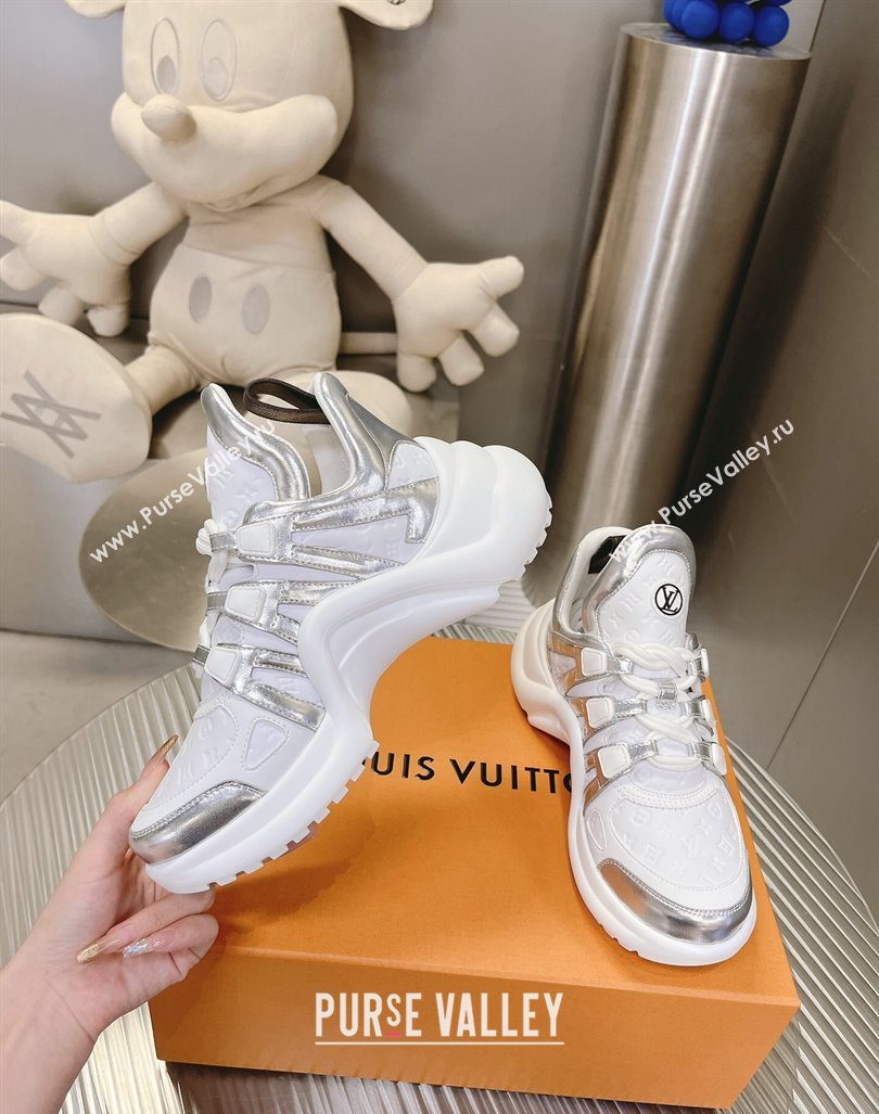 Louis Vuitton Archlight Sneakers in Monogram Calf Leather White/Silver 2024 0608 (MD-240608018)