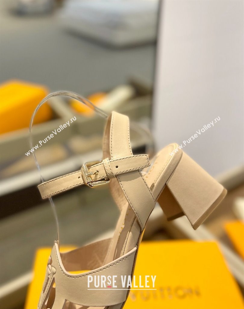 Louis Vuitton LV Isola Heel Sandals 5cm in Calf Leather Nude 2024 1ACIPS (MD-240606121)