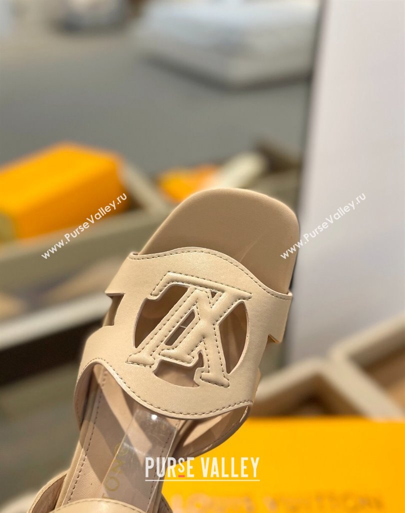 Louis Vuitton LV Isola Heel Sandals 5cm in Calf Leather Nude 2024 1ACIPS (MD-240606121)