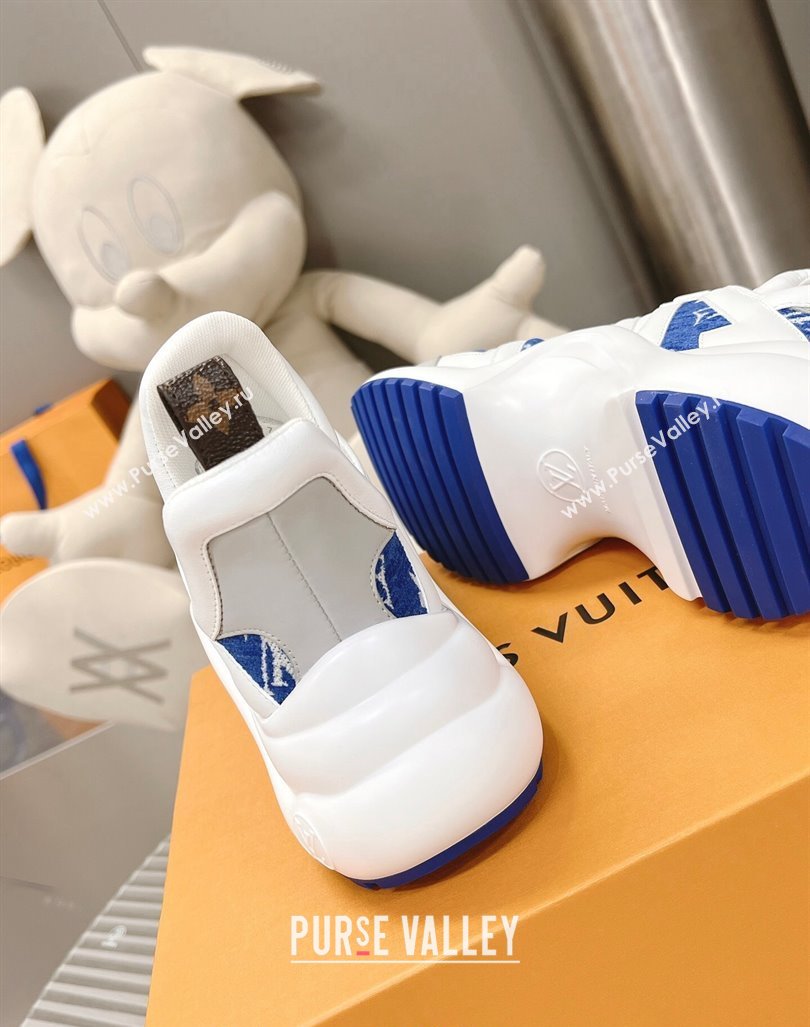 Louis Vuitton Archlight Sneakers in Leather and Monogram Fabric Blue 2024 (MD-240608025)