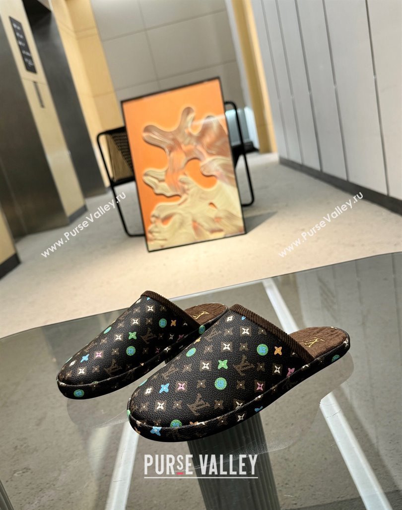 Louis Vuitton LV Palace Slipper Flats in Monogram-printed Leather Brown 2024 (MD-240608034)