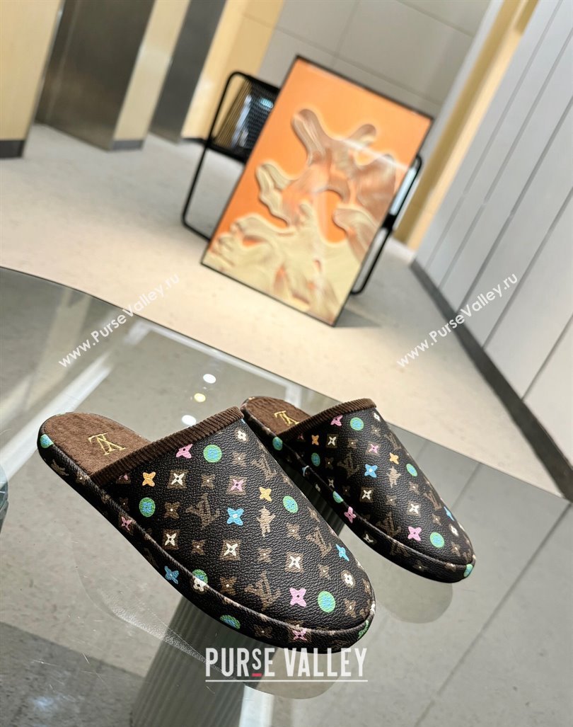 Louis Vuitton LV Palace Slipper Flats in Monogram-printed Leather Brown 2024 (MD-240608034)