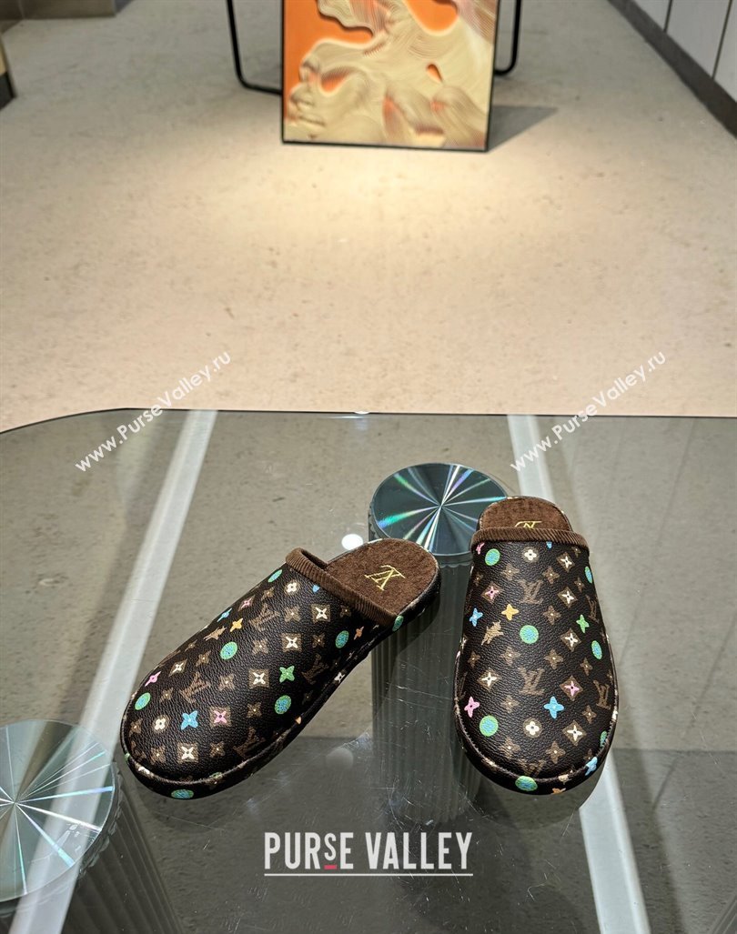 Louis Vuitton LV Palace Slipper Flats in Monogram-printed Leather Brown 2024 (MD-240608034)