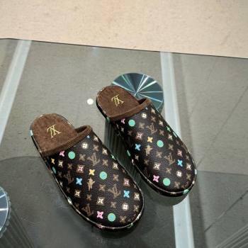 Louis Vuitton LV Palace Slipper Flats in Monogram-printed Leather Brown 2024 (MD-240608034)