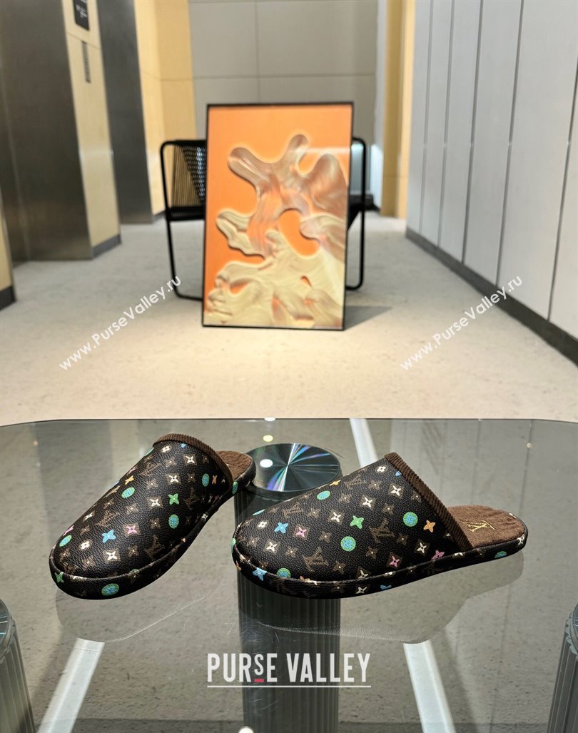 Louis Vuitton LV Palace Slipper Flats in Monogram-printed Leather Brown 2024 (MD-240608034)